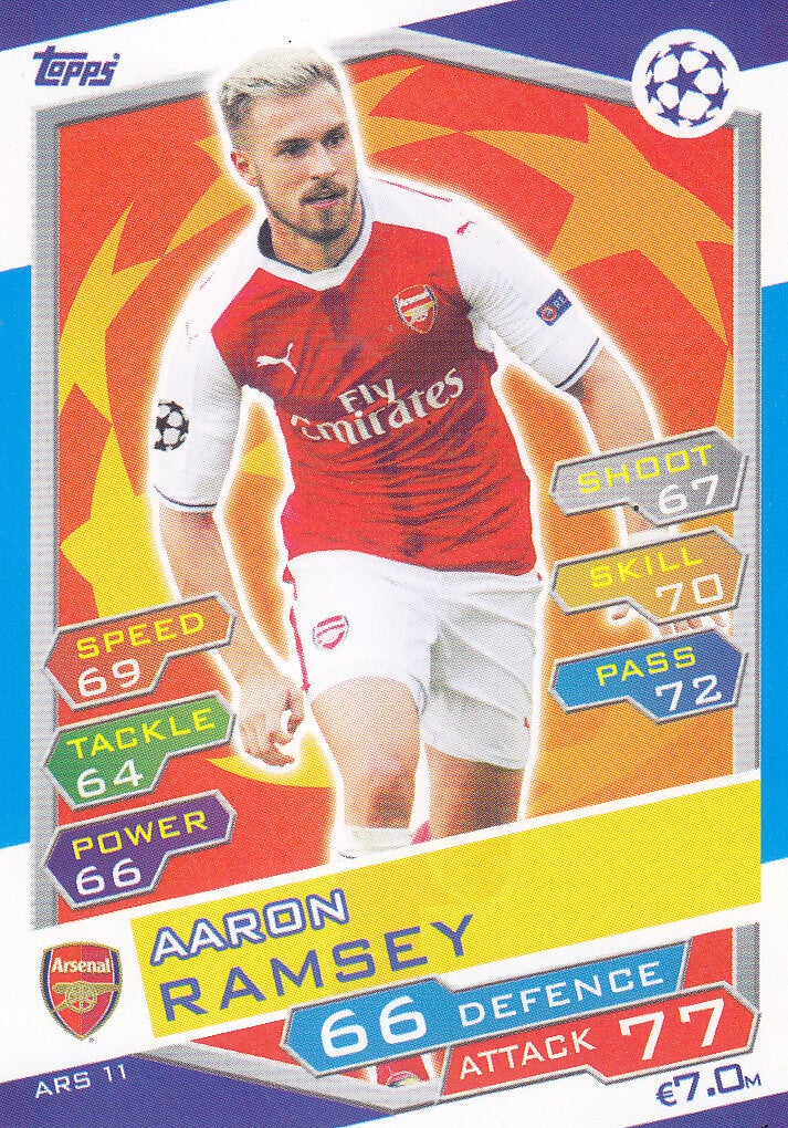 Aaron Ramsey / Arsenal London / Topps Champions League 2016 / Basis Karte / Nr. ARS 11