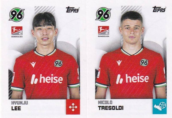 Hyunju Lee & Nicolo Tresoldi / Hannover 96 / Topps Bundesliga 2024 / Doppelbild / Nr. 467 Nr. 468