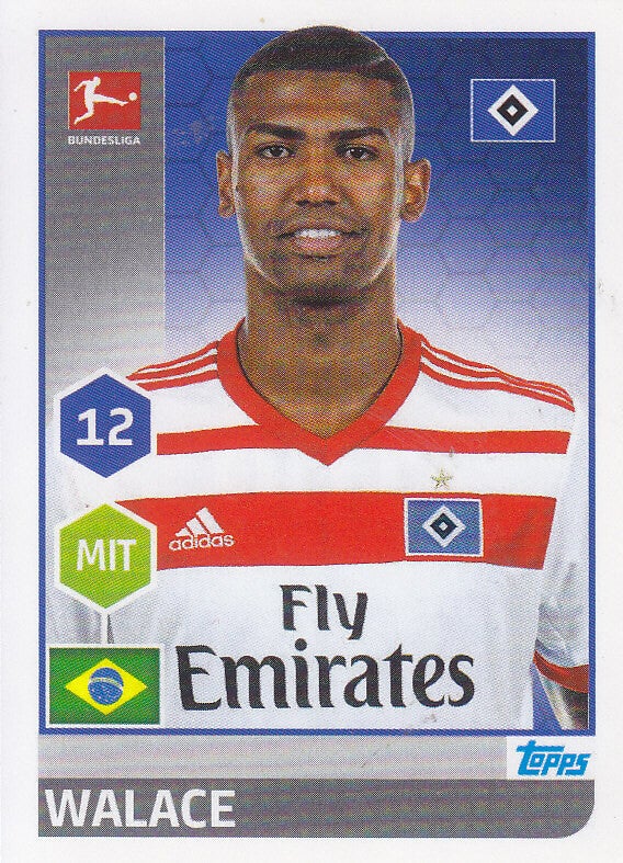 Walace / Hamburger SV / Topps Bundesliga 2017 / Basis Bild / Nr. 100