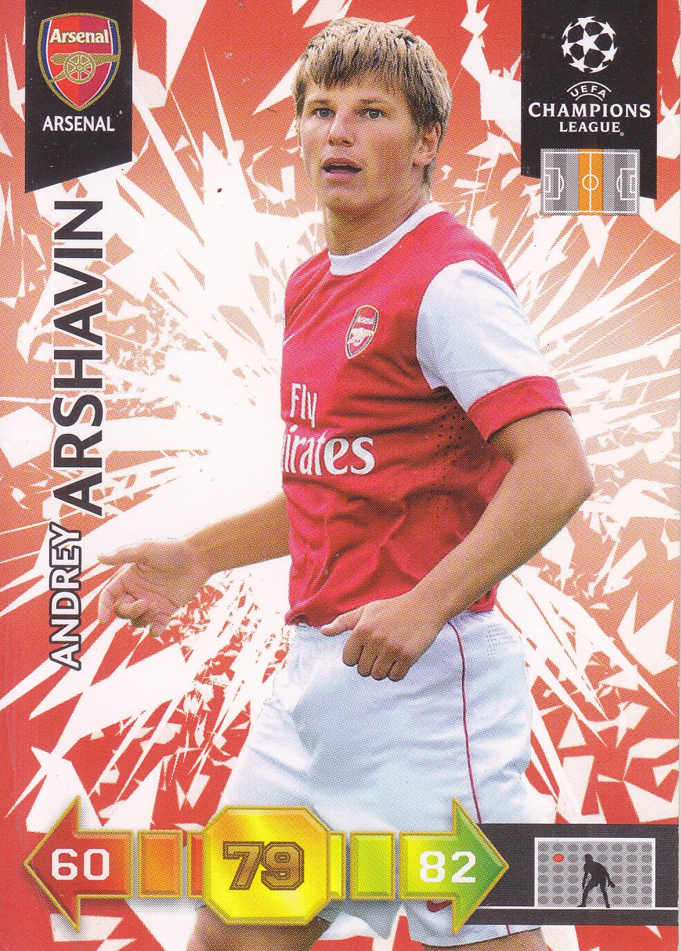 Andrey Arshavin / Arsenal London / Panini Champions League 2010 / Basis Karte / Nr. 8