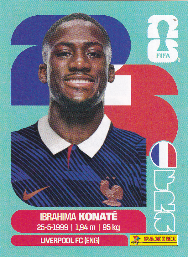 Ibrahima Konate - Frankreich - Panini WM 2026 - Basis Bild - FRA6