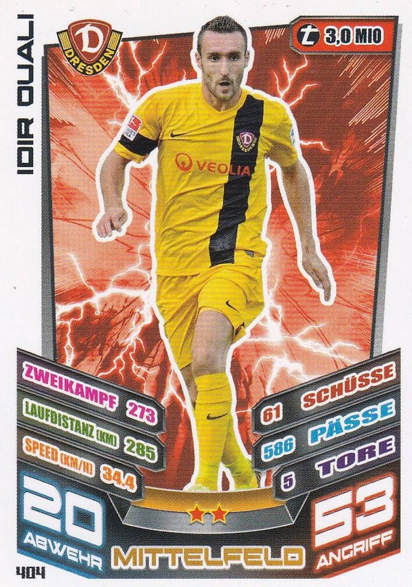 Idir Ouali / Dynamo Dresden / Topps Match Attax 2013 Basis Karte / Nr. 404