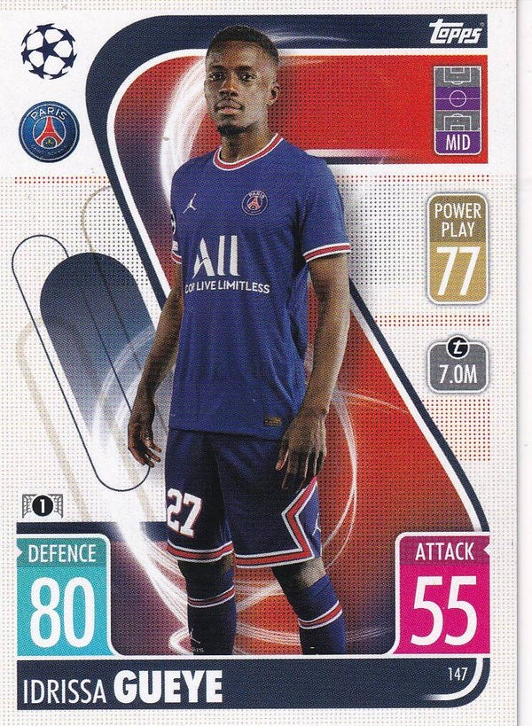 Idrissa Gueye / Paris Saint Germain /  Topps Champions League 2021 / Basis Karte / Nr. 147