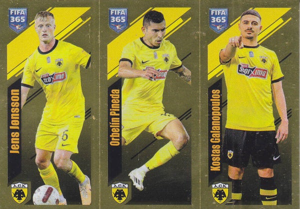 Jens Jonsson & Orbelin Pineda & Kostas Galanopoulos AEK Athen Basis Bild Nr.267a 267b 267c