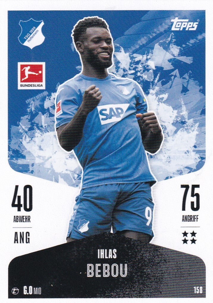 Ihlas Bebou / TSG Hoffenheim / Topps Match Attax 2024 / Basis Karte / Nr. 158