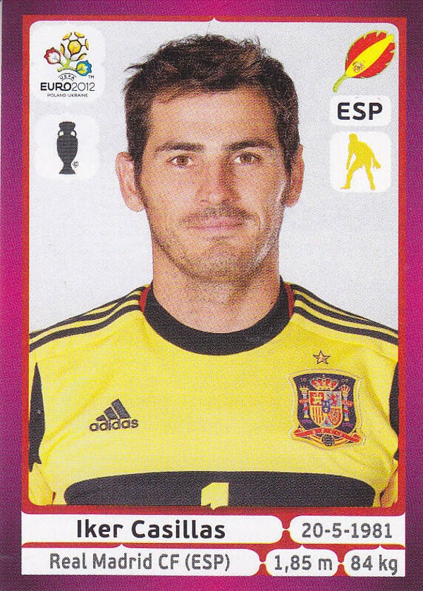 Iker Casillas / Spanien / Panini EM 2012 / Basis Bild / Nr. 287