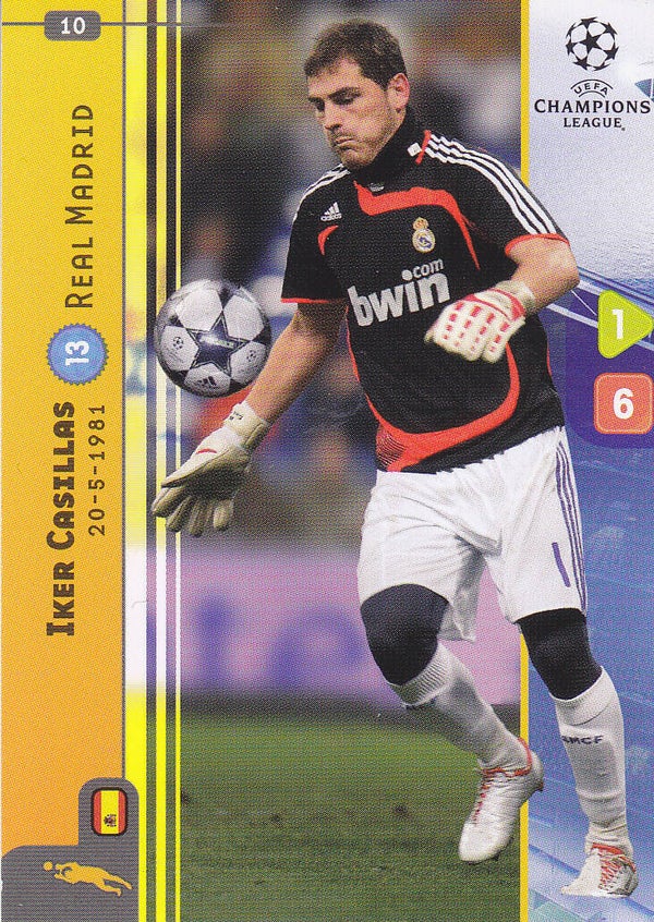 Iker Casillas / Real Madrid / Panini Champions League 2008 / Basis Karte / Nr. 10
