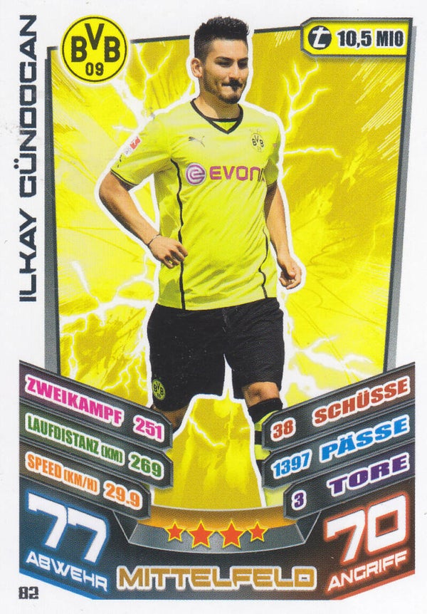 Ilkay Gündogan / Borussia Dortmund / Topps Bundesliga 2013 / Basis Karte / Nr. 82