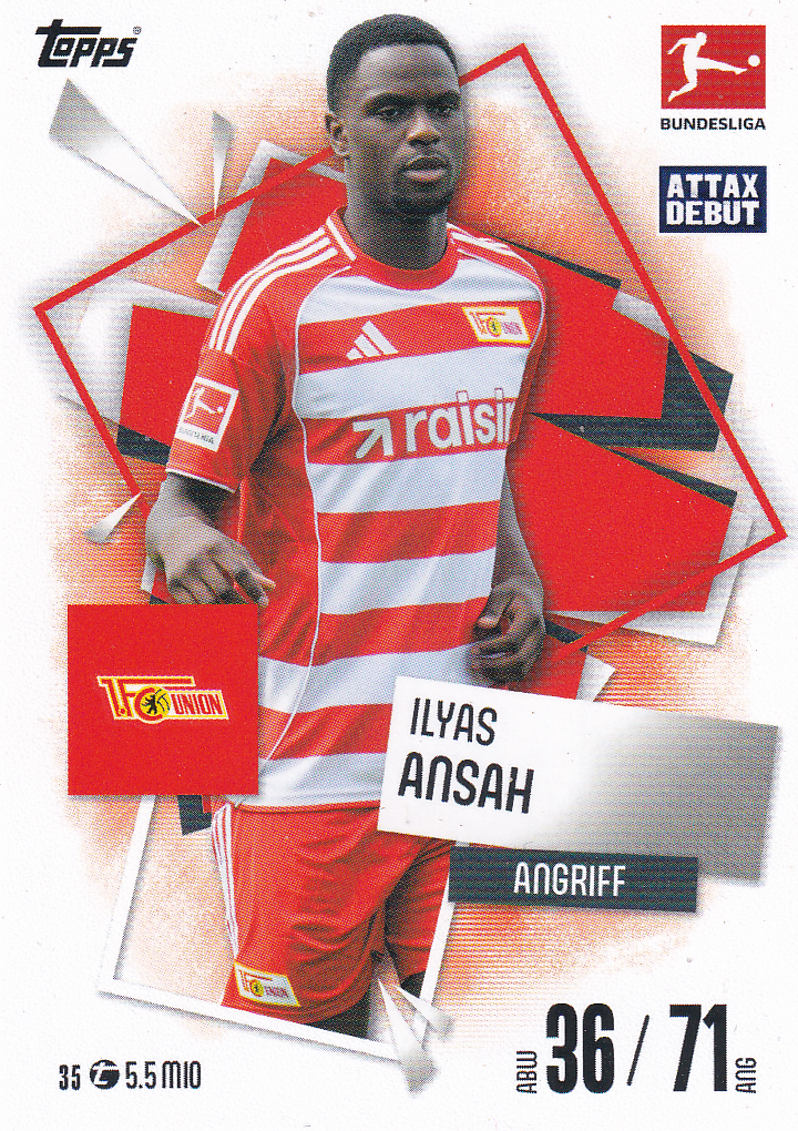 Ilyas Ansah - 1.FC Union Berlin - Topps Match Attax 2025 - Attax Debüt - Nr. 35