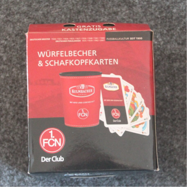 1.FC Nürnberg Würfelbecher und Schafkopfkarten