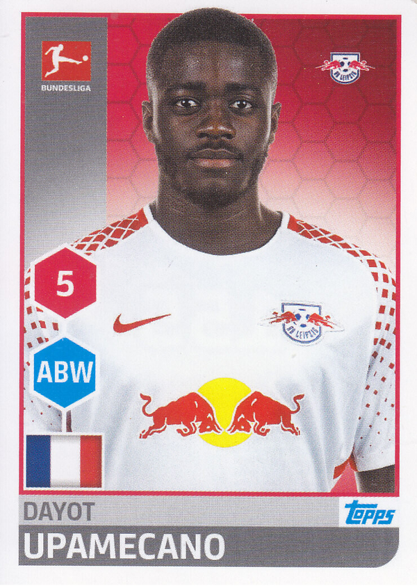 Davot Upamecano / RB Leipzig / Topps Bundesliga 2017 / Basis Bild / Nr. 155