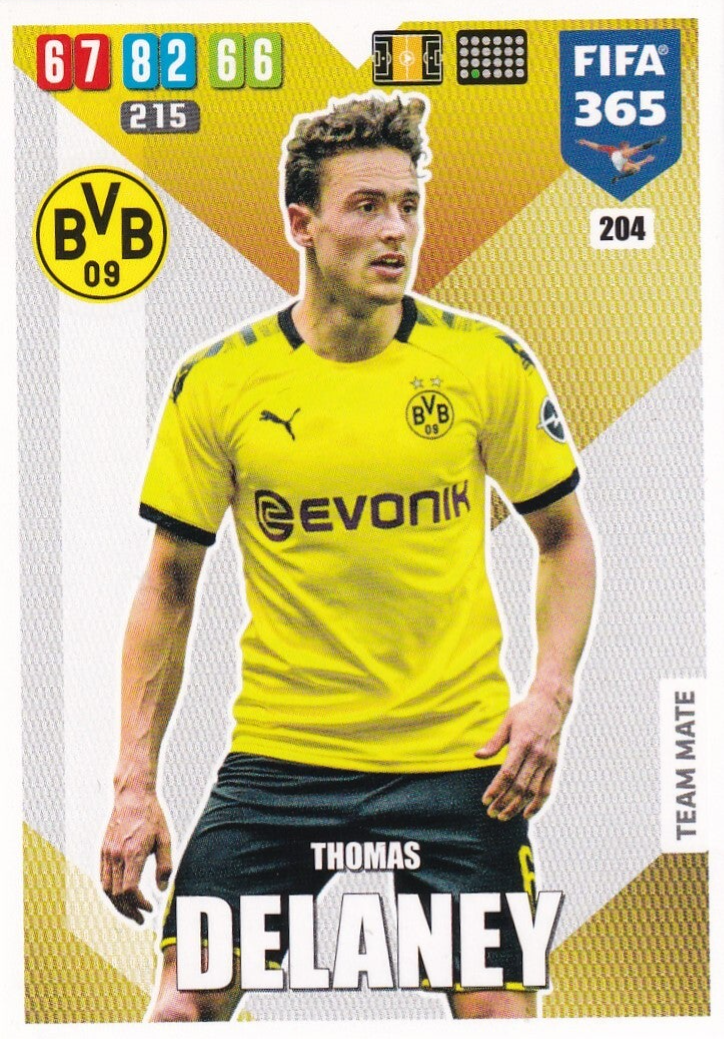 Thomas Delaney - Borussia Dortmund - Panini Fifa 365 Jahr 2020 - Team Mate - Nr. 204