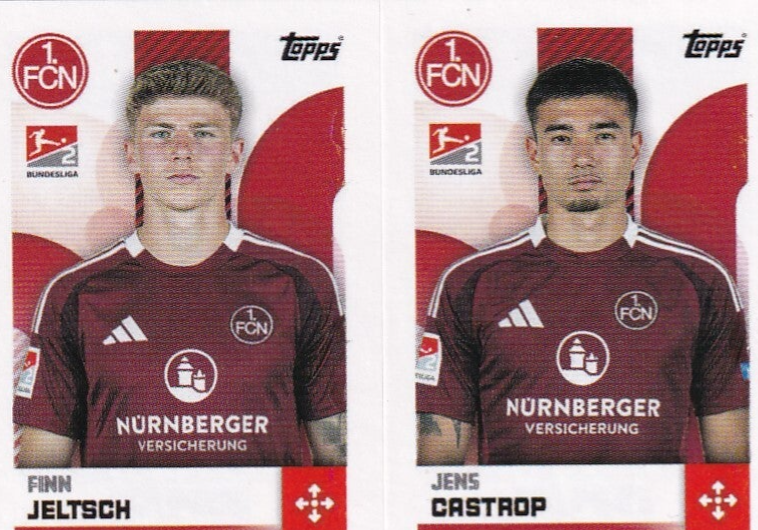 Finn Jeltsch & Jens Castrop - 1.FC Nürnberg - Topps Bundesliga 2024 - Doppelbild - Nr. 495 Nr. 496
