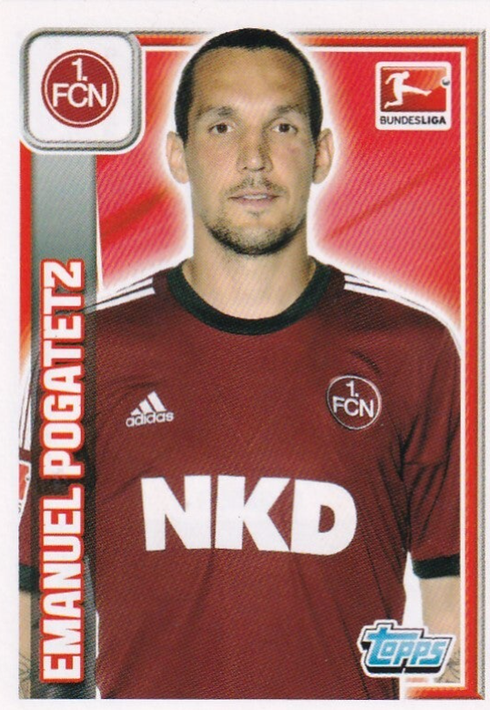Emanuel Pogatetz - 1.FC Nürnberg - Topps Bundesliga 2013 - Basis Bild - Nr. 218