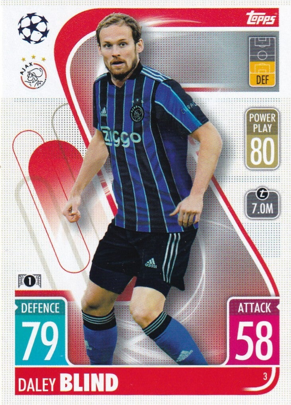 Daley Blind - Ajax Amsterdam - Topps Champions League 2021 - Basis Karte - Nr. 3