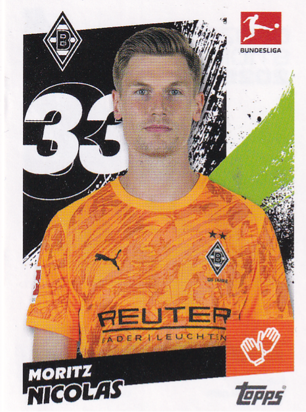 Moritz Nicolas - Borussia Mönchengladbach - Topps Bundesliga 2025 - Basis Bild - Nr. 227