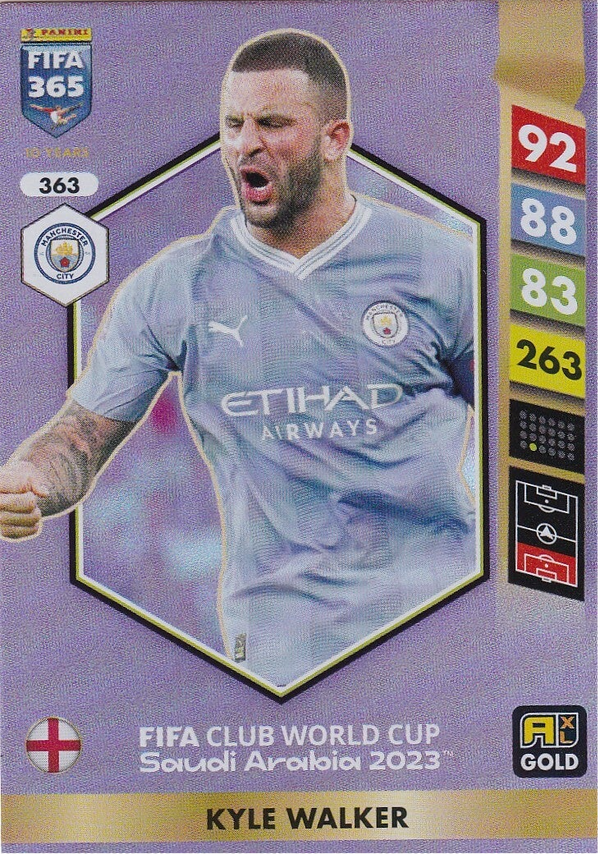 Kyle Walker - Manchester City - Panini Fifa 365 Jahr 2025 - Gold Fifa Club World Cup 2023 - Nr. 363