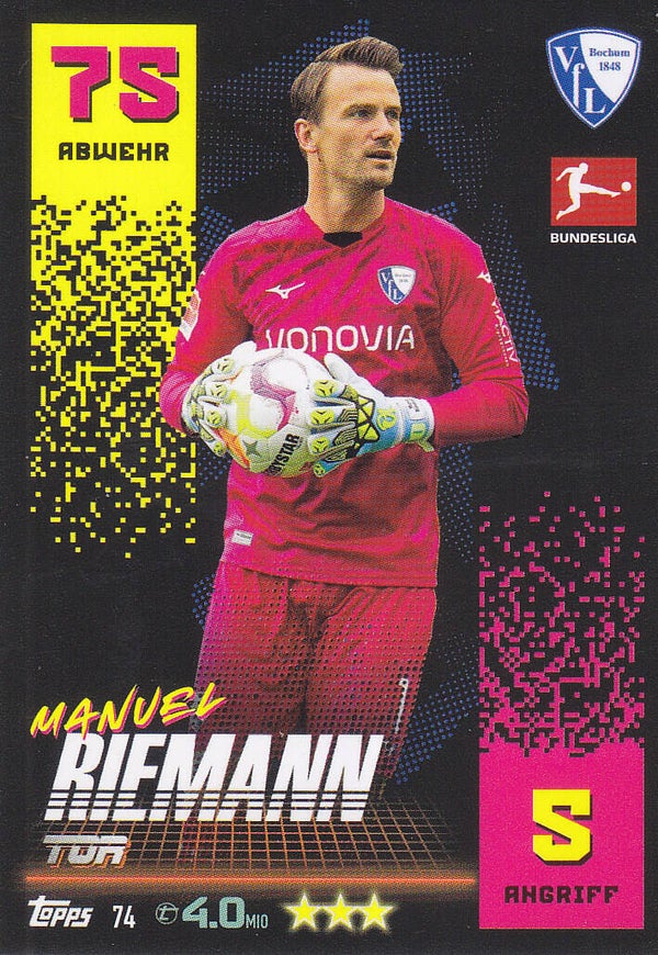 Manuel Riemann -  VFL Bochum - Topps Match Attax 2022 - Basis Karte - Nr. 74