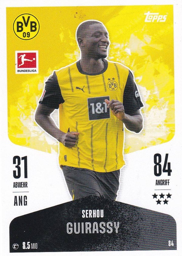 Serhou Guirassy / Borussia Dortmund / Topps Match Attax 2024 / Basis Karte / Nr. 84