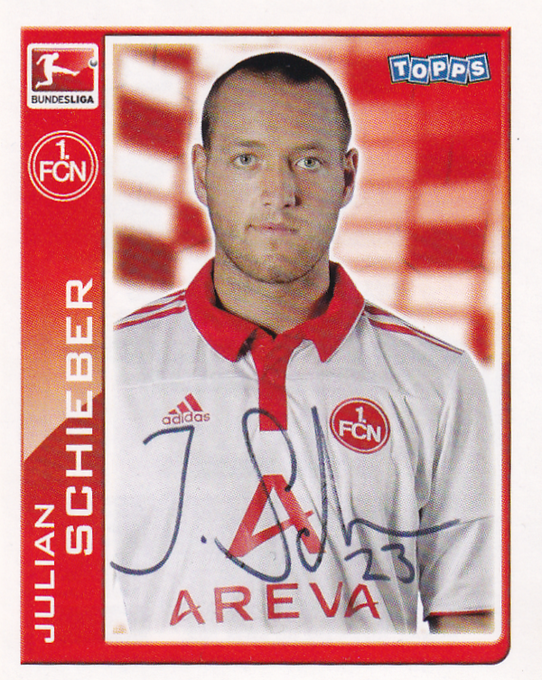 Julian Schieber - 1.FC Nürnberg - Topps Bundesliga 2010 - Basis Bild - Nr. 338