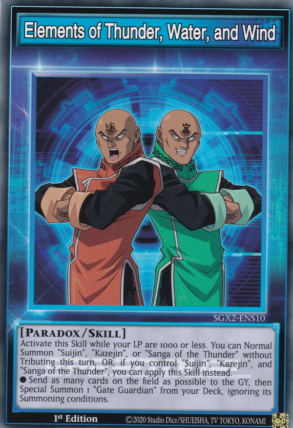 Elements of Thunder, Water, and Wind - Yu-Gi-Oh 2020 - 1st Edition - SGX2-ENS10