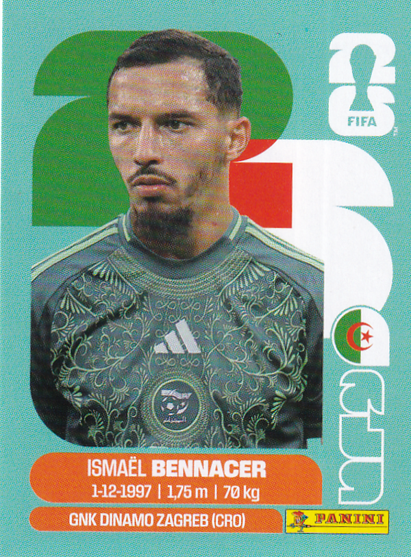 Ismael Bennacer - Algerien - Panini WM 2026 - Basis Bild - ALG8