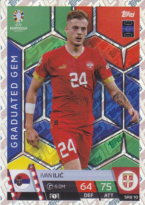 Ivan Ilic / Serbien / Topps EM 2024 / Graduated Gem / Nr. SRB 10