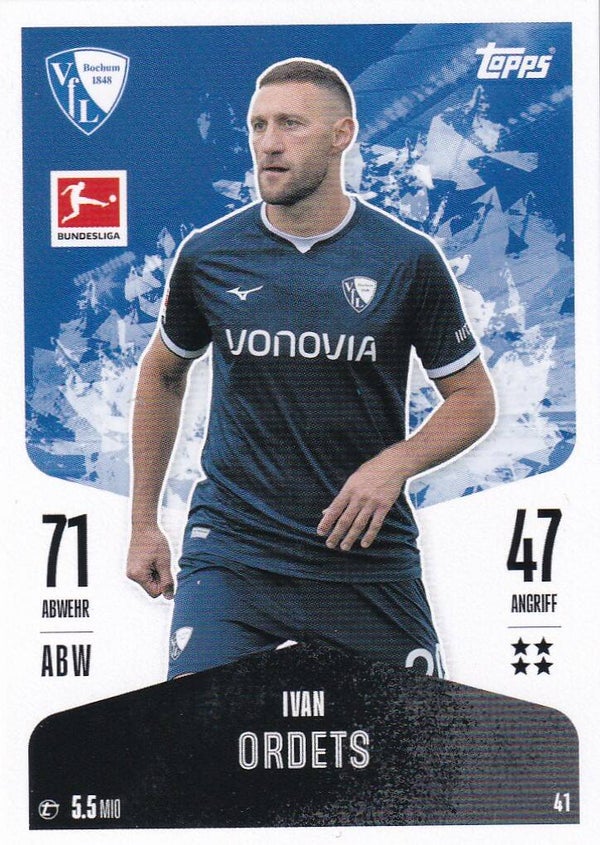 Ivan Ordets / VFL Bochum / Topps Match Attax 2024 / Basis Bild / Nr. 41