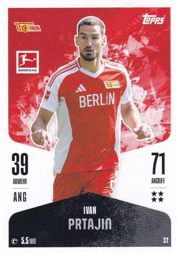 Ivan Prtajin / 1.FC Union Berlin / Topps Match Attax 2024 / Basis Karte / Nr. 32