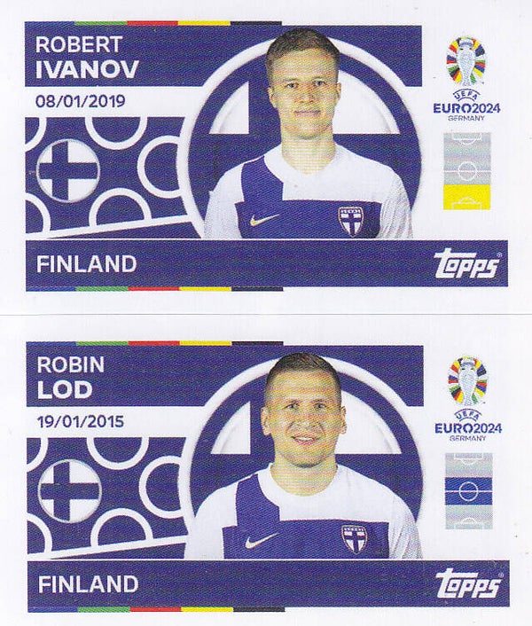 Robert Ivanov & Robin Lod / Finnland / Topps EM 2024 / Basis Doppelbild / Nr. FIN 6 FIN 7