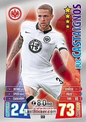Luc Castaignos - Eintracht Frankfurt - Topps Match Attax 2015 - Trasparente Plastik Karte - Nr. 568
