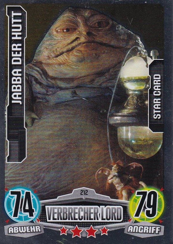 Jabba der Hutt / Topps Star Wars Force Attax 2012 / Verbrecher Lord / Söldner / Star Card / Nr. FAMOV1 212