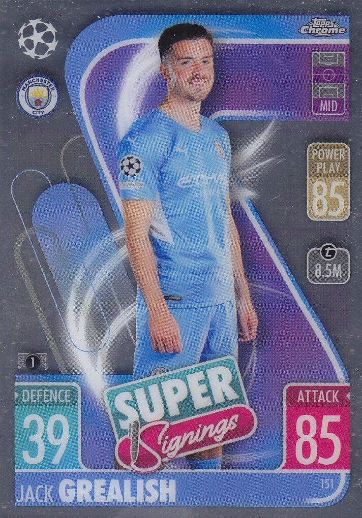 Jack Grealish / Manchester City / Topp Champions League / Chrome 2021  / Super Signings / Nr. 151