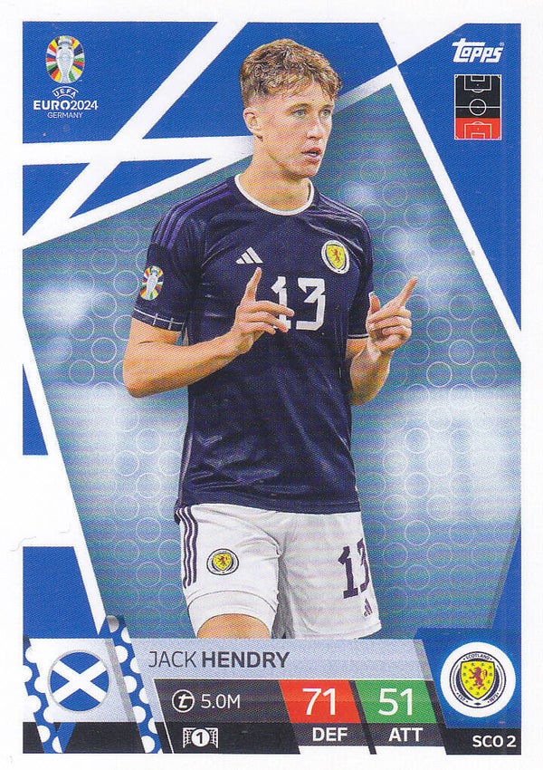 Jack Hendry / Schottland / Topps EM 2024 / Basis Karte / Nr. SCO 2