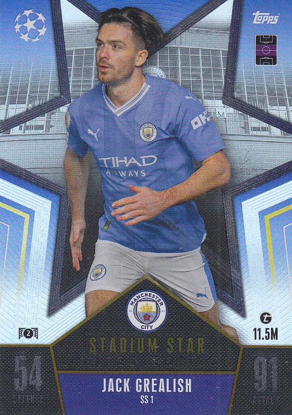 Jack Grealish / Manchester City / Topps Champions League 2023 / Stadium Star / Limited Edition / Nr. SS1