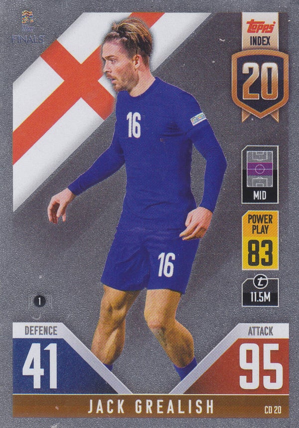 Jack Grealish / England / Topps Nations League Finals 2022 / Mirror Foils Card / / Nr. CD 20
