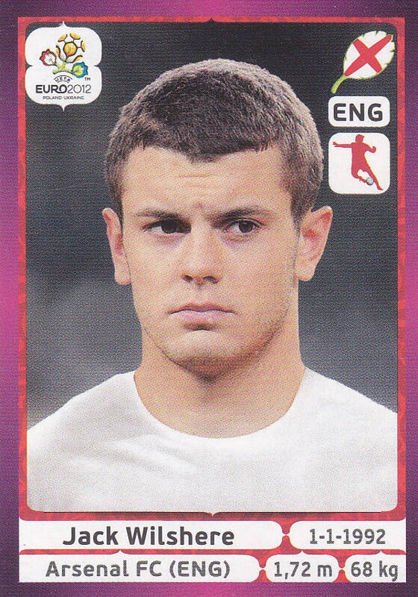 Jack Wilshere / England / Panini EM 2012 / Basis Bild / Nr. 502