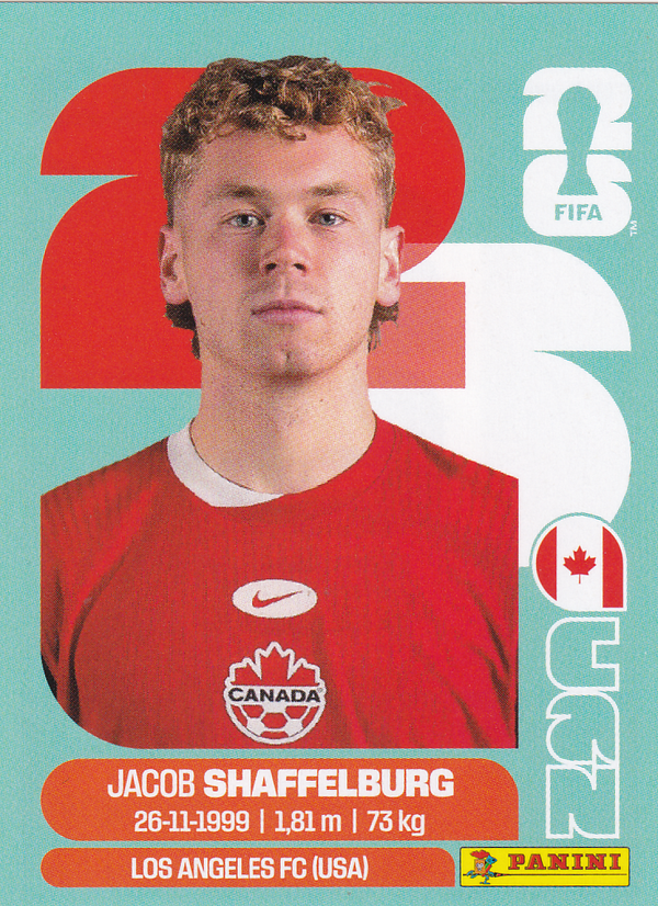Jacob Shaffelburg - Canada - Panini WM 2026 - Basis Bild - CAN14