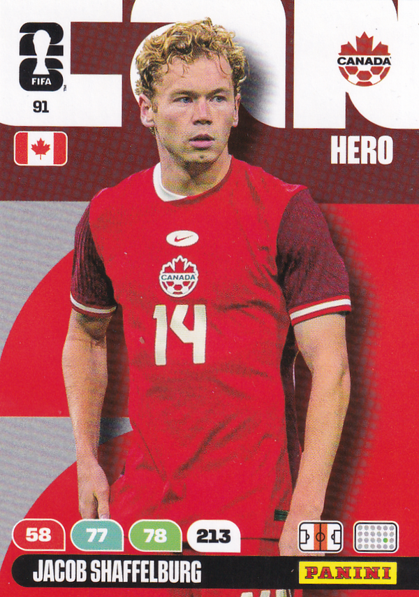 Jacob Shaffelburg - Canada - Panini WM 2026 - Hero - Nr. 91