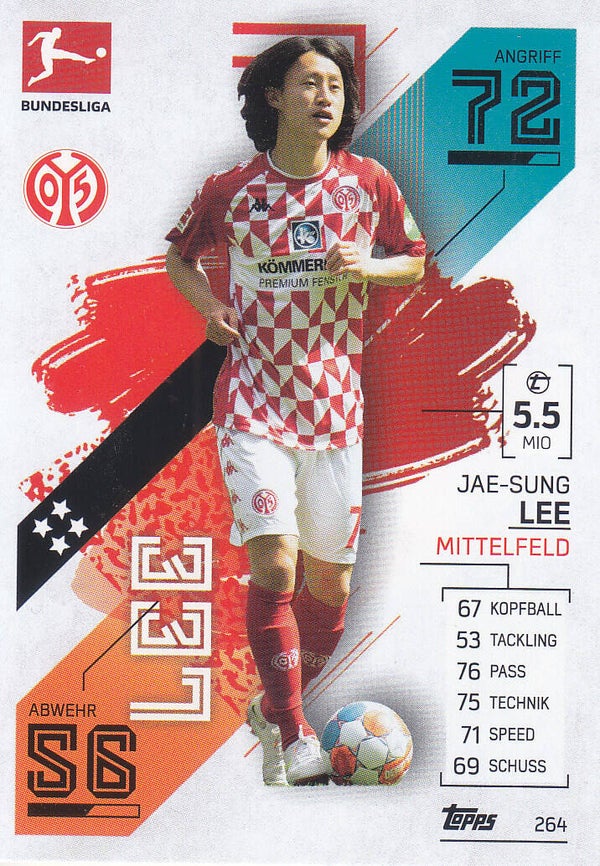 Jae-Sung Lee / 1.FSV Mainz 05 / Topps Match Attax 2021 / Basis Karte / Nr.264