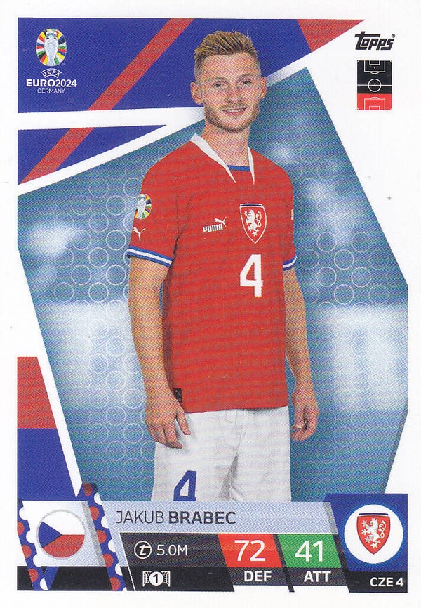 Jakub Brabec / Tschechien / Topps EM 2024 / Basis Karte / Nr. CZE 4