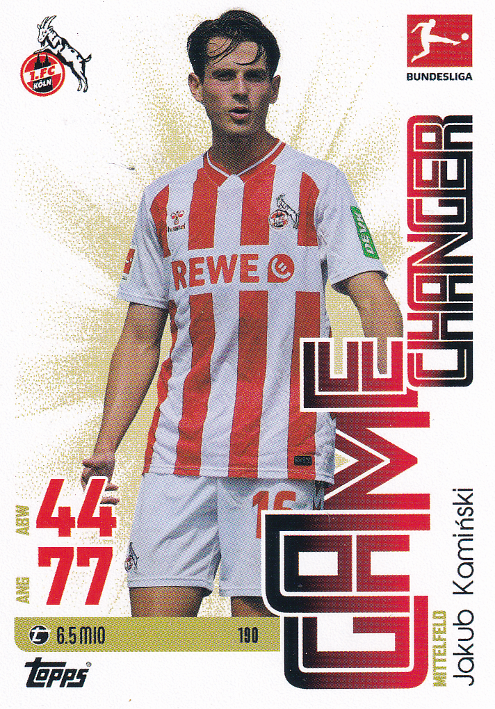 Jakub Kaminski - 1.FC Köln - Topps Match Attax 2025 - Game Changer - Nr. 190