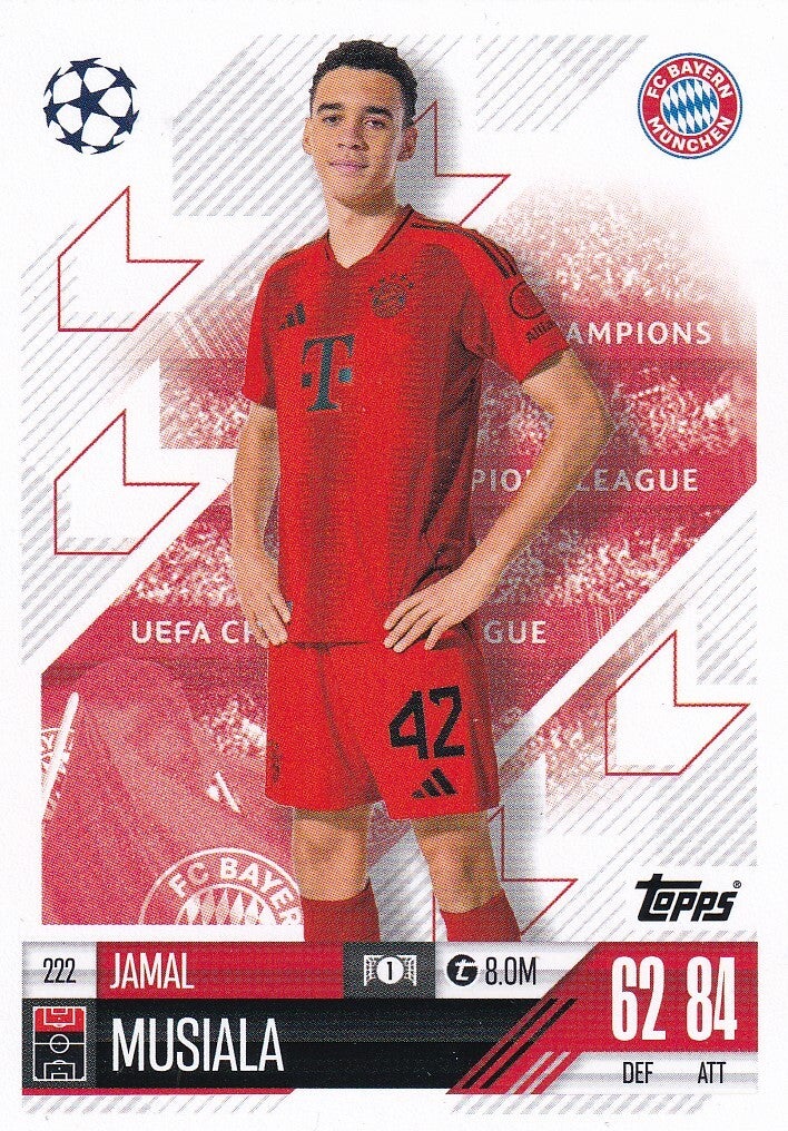 Jamal Musiala - FC Bayern München - Topps Champions League 2024 - Basis Karte - Nr. 222