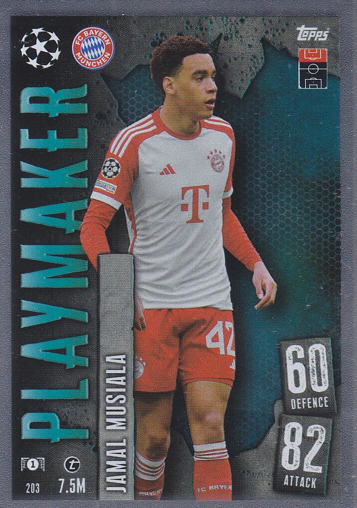 Jamal Musiala / FC Bayern München / Topps Champions League 2023 / Playmaker / Nr. 203