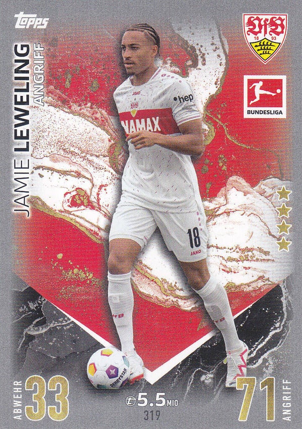 Jamie Leweling / VFB Stuttgart / Topps Match Attax 2023 / Basis Karte / Nr. 319