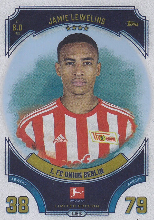 Jamie Leweling / 1.FC Union Berlin / Topps Match Attax 2022 / limitierte Karte / Nr.LE3