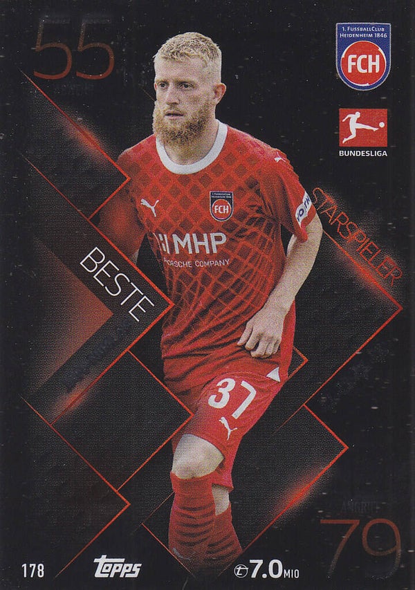 Jan-Niklas Beste / FC Heidenheim / Topps Match Attax 2023 / Star-Spieler / Nr.178