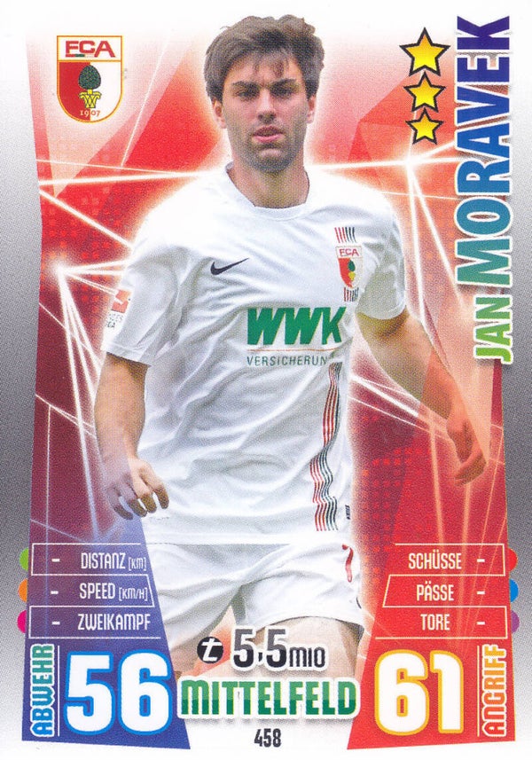 Jan Moravek / FC Augsburg / Topps Match Attax 2015 / Basis Karte / Nr.458