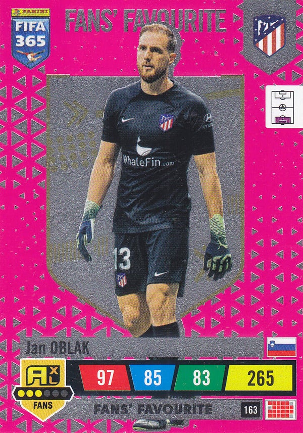 Jan Oblak / Atletico Madrid / Panini Fifa 365 Jahr 2023 / Fans Favourite Icon Fans / Nr. 163