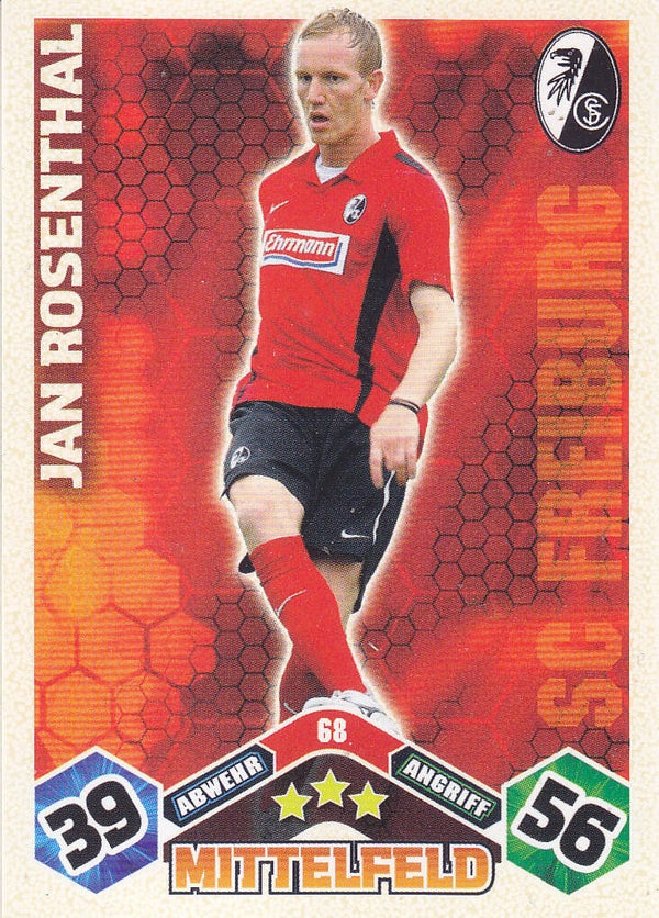 Jan Rosenthal / SC Freiburg / Topps Match Attax 2010 / Basis Karte / Nr. 68